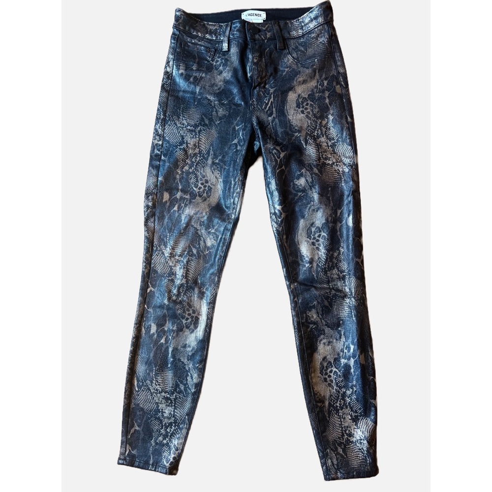 L'AGENCE
Gold/Black Margot High-rise Ankle | Foil Python Bl Skinny Jeans